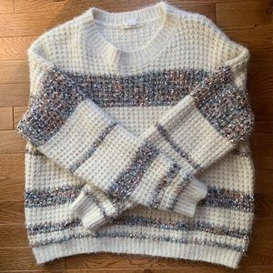 Striped metallic sweater